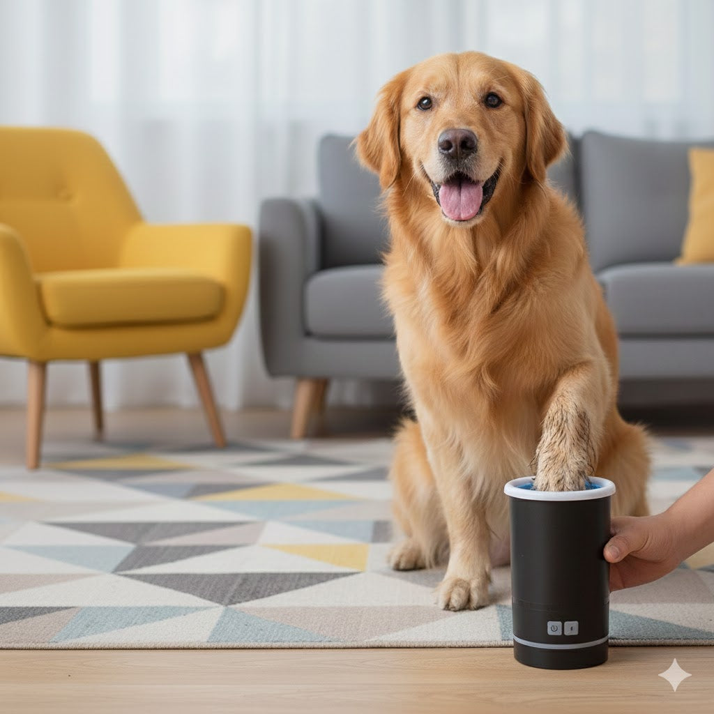 Automatic Dog Paw Cleaner Cup – Electric Mud & Dirt Remover for Dogs